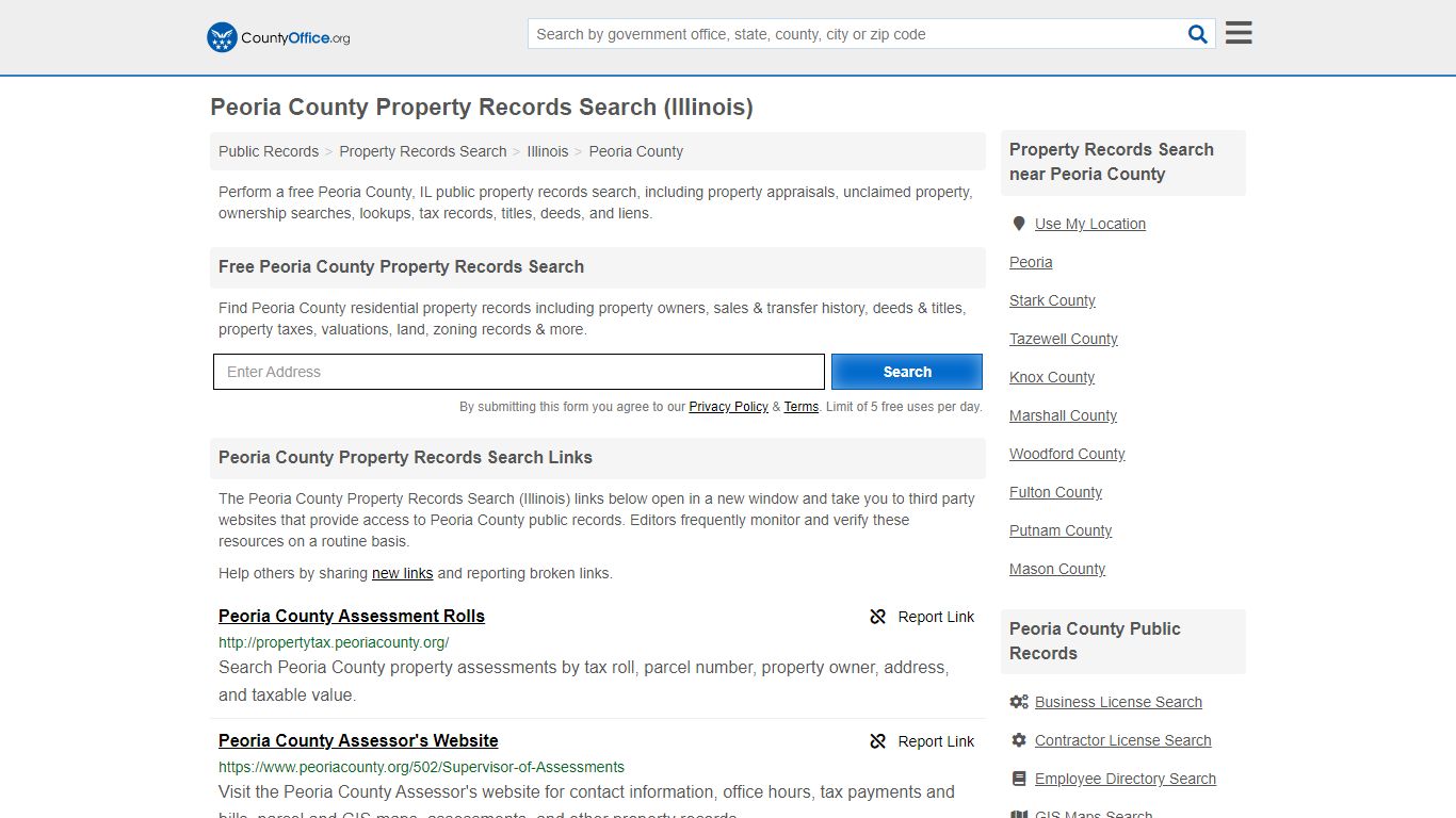 Property Records Search - Peoria County, IL (Assessments ...